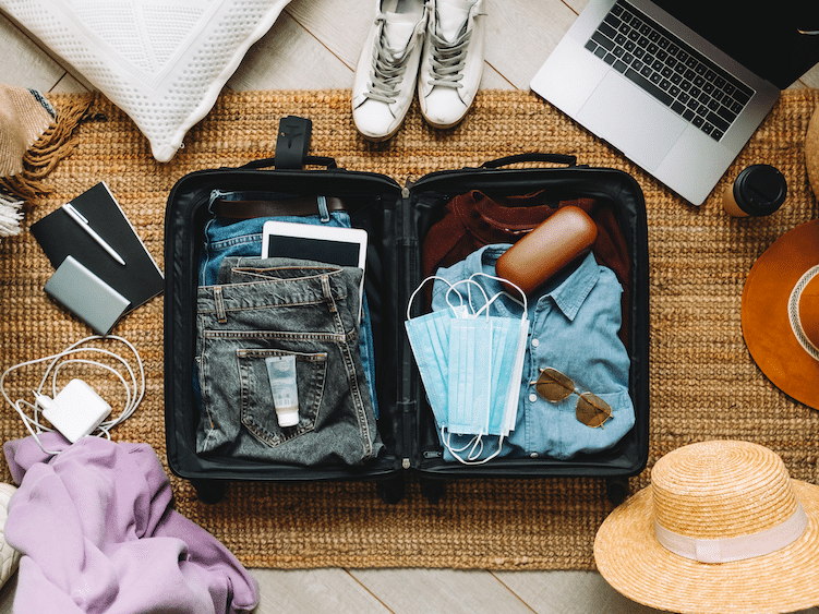 packed suitcase