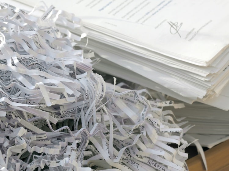 documents being shredded