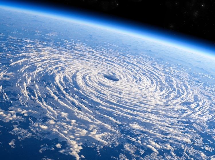 Satellite view of the eye of the storm.